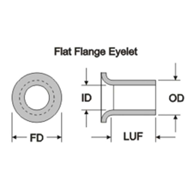 CircuitMedicĀ® 115-7339-25 Copper Flat Flange Eyelet, Bright Tin, 0.033 in x 0.047 in 25/PK